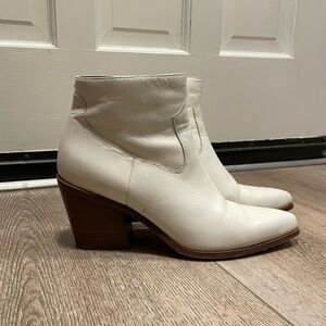 rag & bone Razor Leather Ankle white leather Boots size 39.5